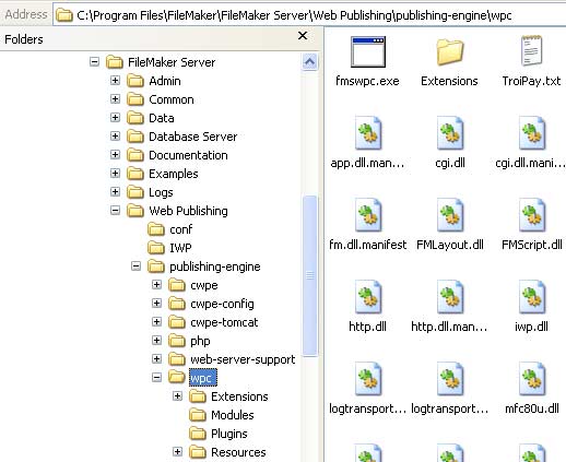 web-side FileMaker Server Plug-in registration