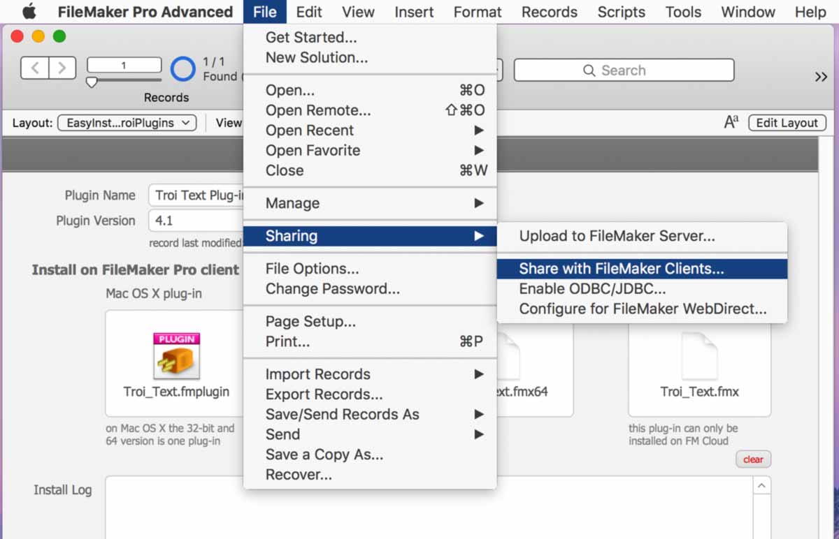 FileMaker Cloud: first share with fileMaker clients