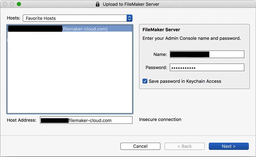 upload to FileMaker Cloud